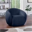 Bowery Hill Contemporary Solid Wood Inner Frame Navy Durable Velvet Chair