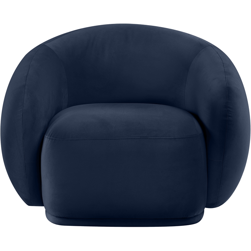 Bowery Hill Contemporary Solid Wood Inner Frame Navy Durable Velvet Chair