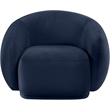 Bowery Hill Contemporary Solid Wood Inner Frame Navy Durable Velvet Chair