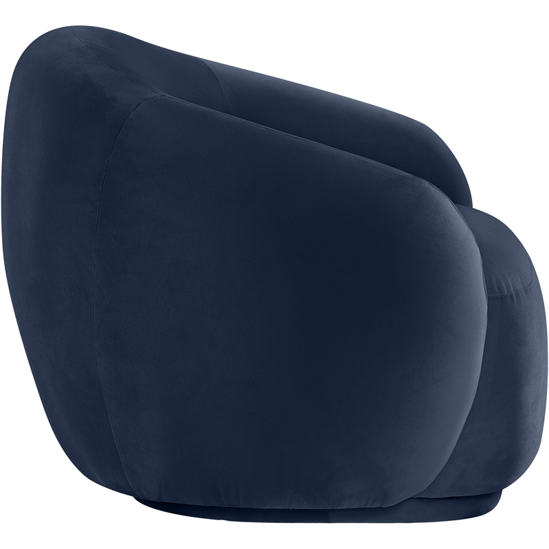 Bowery Hill Contemporary Solid Wood Inner Frame Navy Durable Velvet Chair
