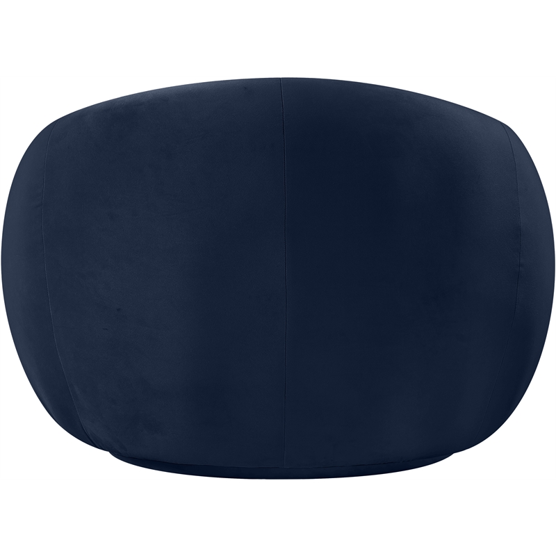 Bowery Hill Contemporary Solid Wood Inner Frame Navy Durable Velvet Chair