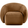 Bowery Hill Contemporary Solid Wood Inner Frame Saddle Durable Velvet Chair