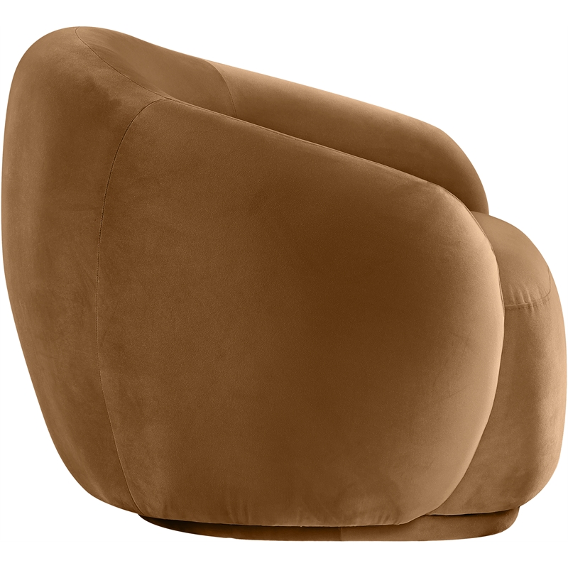Bowery Hill Contemporary Solid Wood Inner Frame Saddle Durable Velvet Chair