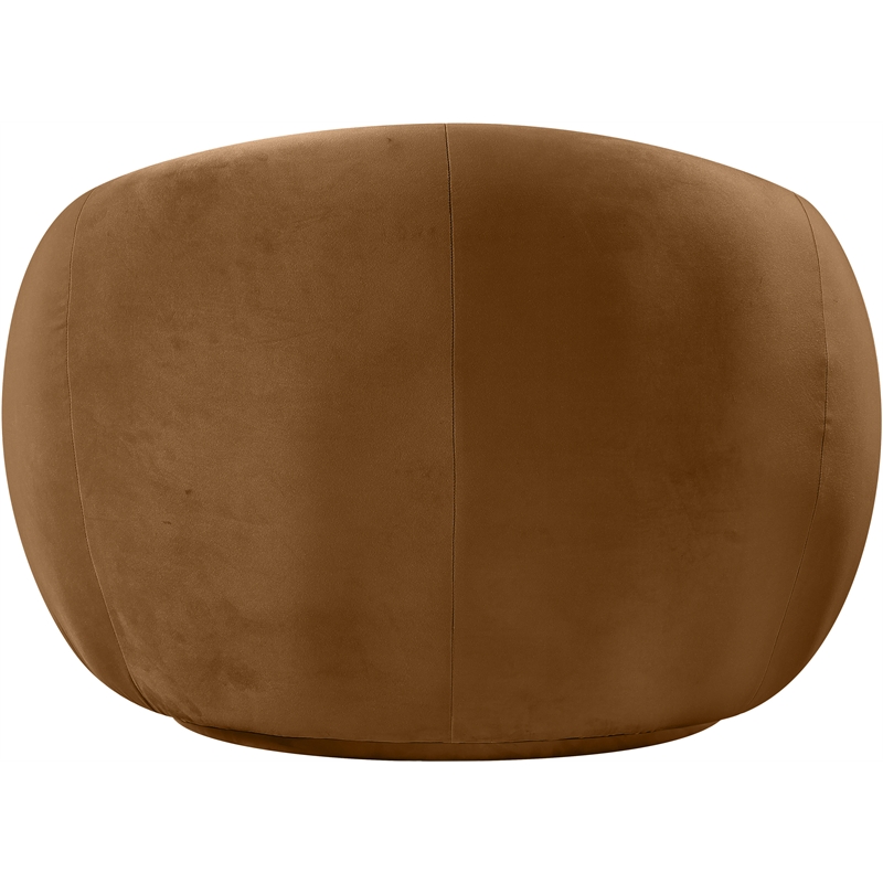 Bowery Hill Contemporary Solid Wood Inner Frame Saddle Durable Velvet Chair
