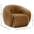 Bowery Hill Contemporary Solid Wood Inner Frame Saddle Durable Velvet Chair
