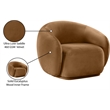 Bowery Hill Contemporary Solid Wood Inner Frame Saddle Durable Velvet Chair