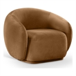 Bowery Hill Contemporary Solid Wood Inner Frame Saddle Durable Velvet Chair
