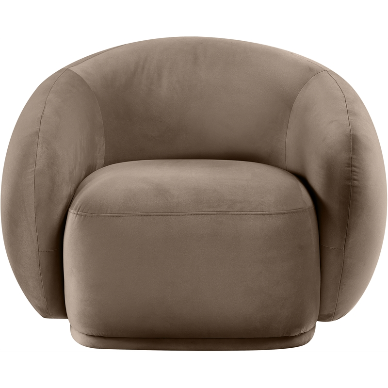 Bowery Hill Contemporary Solid Wood Inner Frame Taupe Durable Velvet Chair