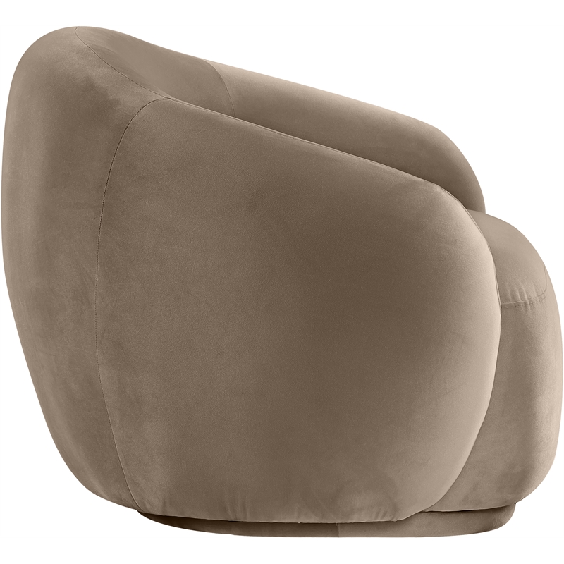 Bowery Hill Contemporary Solid Wood Inner Frame Taupe Durable Velvet Chair