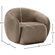 Bowery Hill Contemporary Solid Wood Inner Frame Taupe Durable Velvet Chair