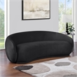 Bowery Hill Contemporary Solid Wood Inner Frame Black Durable Velvet Sofa