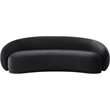 Bowery Hill Contemporary Solid Wood Inner Frame Black Durable Velvet Sofa