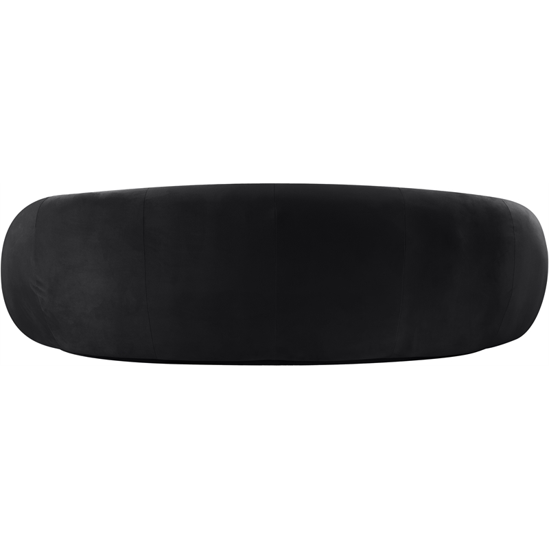 Bowery Hill Contemporary Solid Wood Inner Frame Black Durable Velvet Sofa