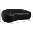 Bowery Hill Contemporary Solid Wood Inner Frame Black Durable Velvet Sofa
