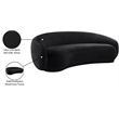 Bowery Hill Contemporary Solid Wood Inner Frame Black Durable Velvet Sofa