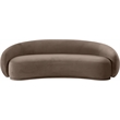 Bowery Hill Contemporary Solid Wood Inner Frame Brown Durable Velvet Sofa