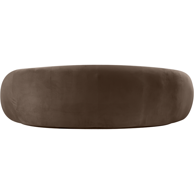 Bowery Hill Contemporary Solid Wood Inner Frame Brown Durable Velvet Sofa