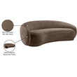 Bowery Hill Contemporary Solid Wood Inner Frame Brown Durable Velvet Sofa