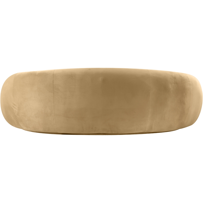 Bowery Hill Contemporary Solid Wood Inner Frame Camel Durable Velvet Sofa