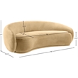 Bowery Hill Contemporary Solid Wood Inner Frame Camel Durable Velvet Sofa