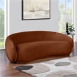 Bowery Hill Contemporary Solid Wood Inner Frame Cognac Durable Velvet Sofa