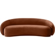 Bowery Hill Contemporary Solid Wood Inner Frame Cognac Durable Velvet Sofa