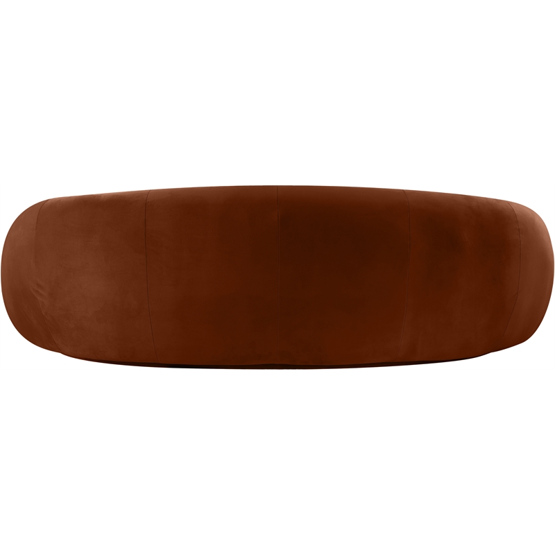 Bowery Hill Contemporary Solid Wood Inner Frame Cognac Durable Velvet Sofa
