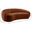 Bowery Hill Contemporary Solid Wood Inner Frame Cognac Durable Velvet Sofa