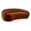 Bowery Hill Contemporary Solid Wood Inner Frame Cognac Durable Velvet Sofa