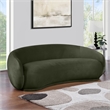 Bowery Hill Contemporary Solid Wood Inner Frame Green Durable Velvet Sofa