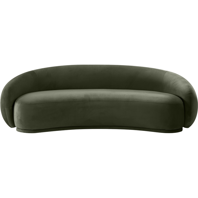 Bowery Hill Contemporary Solid Wood Inner Frame Green Durable Velvet Sofa