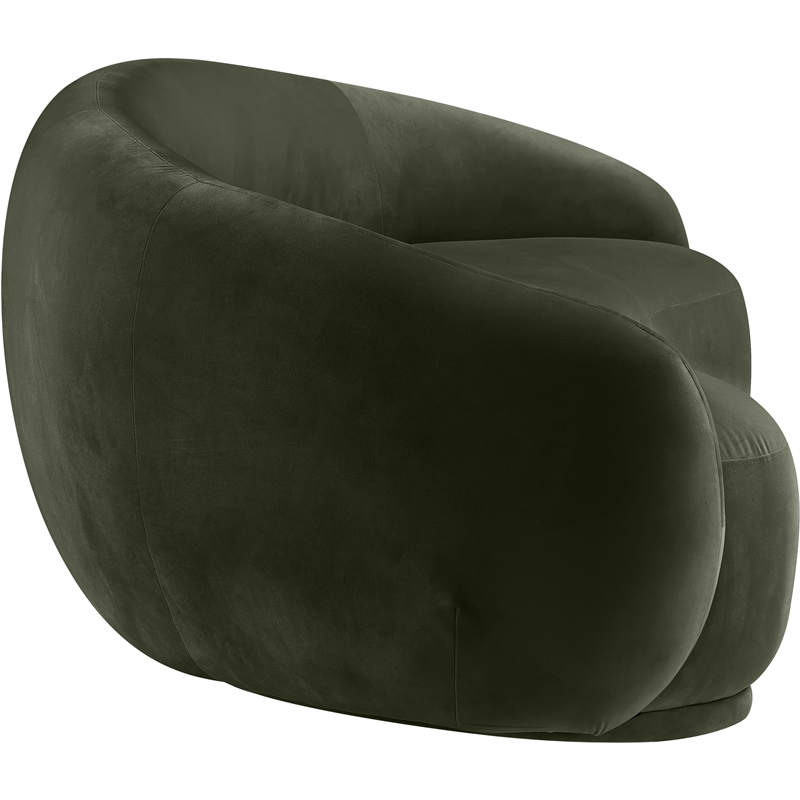 Bowery Hill Contemporary Solid Wood Inner Frame Green Durable Velvet Sofa