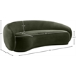 Bowery Hill Contemporary Solid Wood Inner Frame Green Durable Velvet Sofa