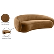 Bowery Hill Contemporary Solid Wood Inner Frame Saddle Durable Velvet Sofa