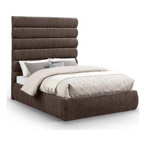 Bowery Hill Contemporary Soft Brown Chenille Fabric Full Bed
