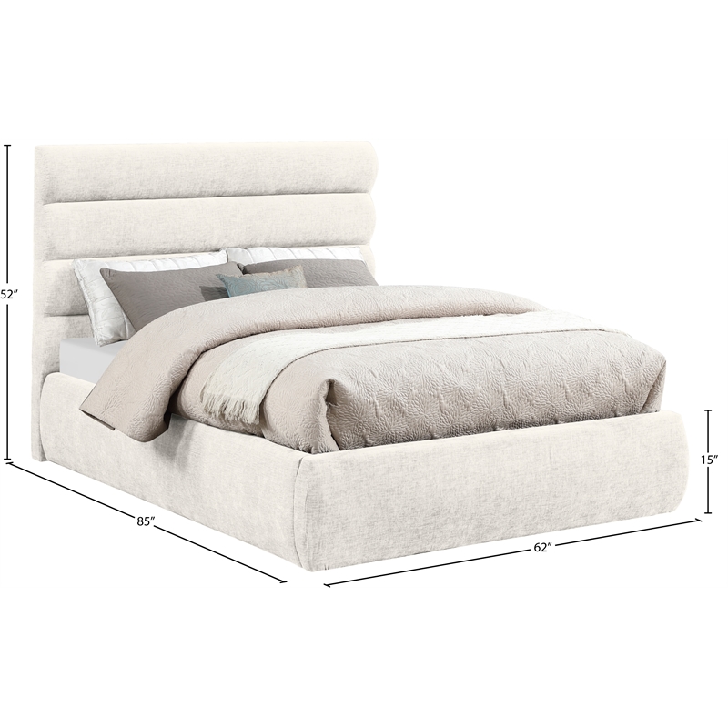 Bowery Hill Contemporary Soft Cream Chenille Fabric Full Bed