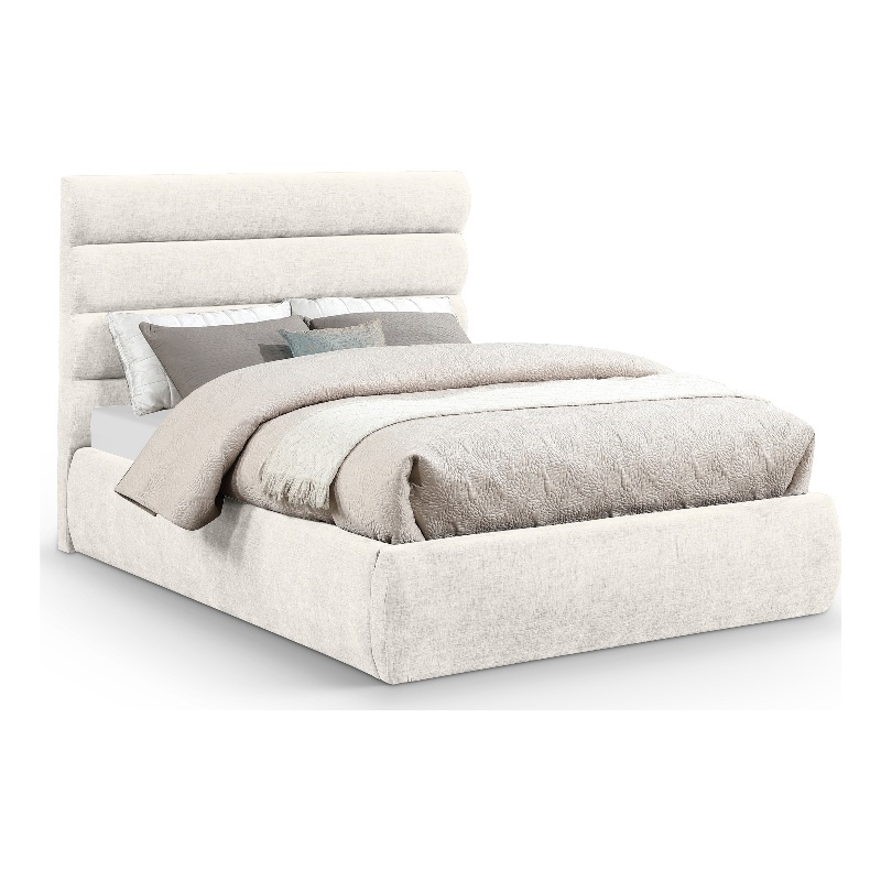 Bowery Hill Contemporary Soft Cream Chenille Fabric Full Bed