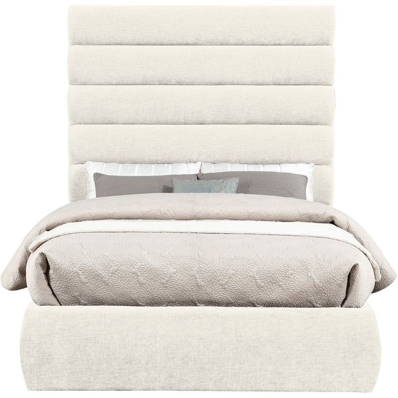 Bowery Hill Contemporary Soft Cream Chenille Fabric Full Bed