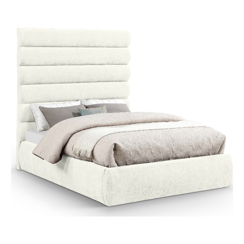 Bowery Hill Contemporary Soft Cream Chenille Fabric Full Bed