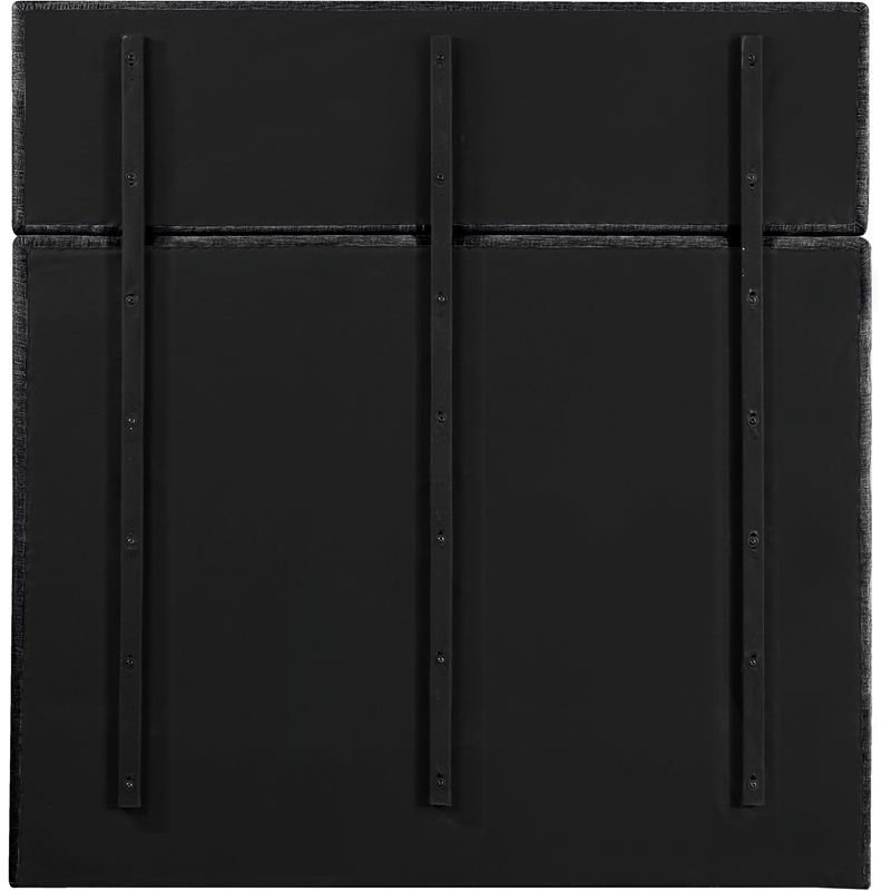 Bowery Hill Contemporary Soft Black Chenille Fabric Queen Bed