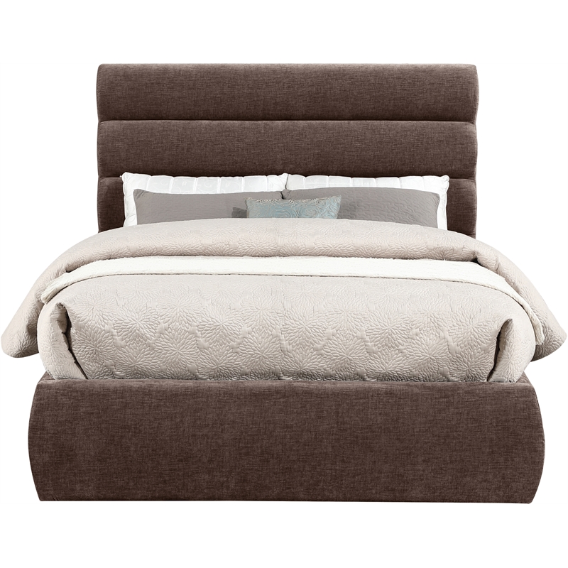 Bowery Hill Contemporary Soft Brown Chenille Fabric Full Bed