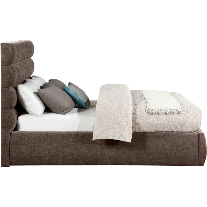 Bowery Hill Contemporary Soft Brown Chenille Fabric Full Bed