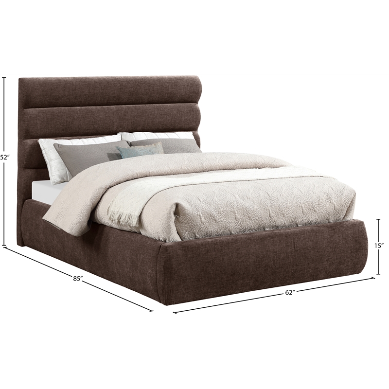 Bowery Hill Contemporary Soft Brown Chenille Fabric Full Bed