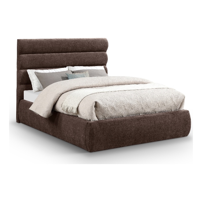 Bowery Hill Contemporary Soft Brown Chenille Fabric Full Bed