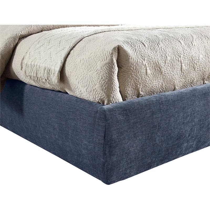 Bowery Hill Contemporary Deep Channel Tufted Soft Navy Chenille Fabric Full Bed