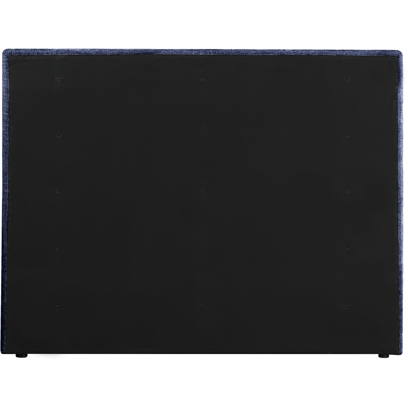Bowery Hill Contemporary Soft Navy Chenille Fabric Queen Bed