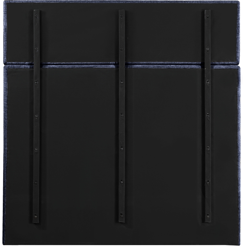 Bowery Hill Contemporary Soft Navy Chenille Fabric Queen Bed