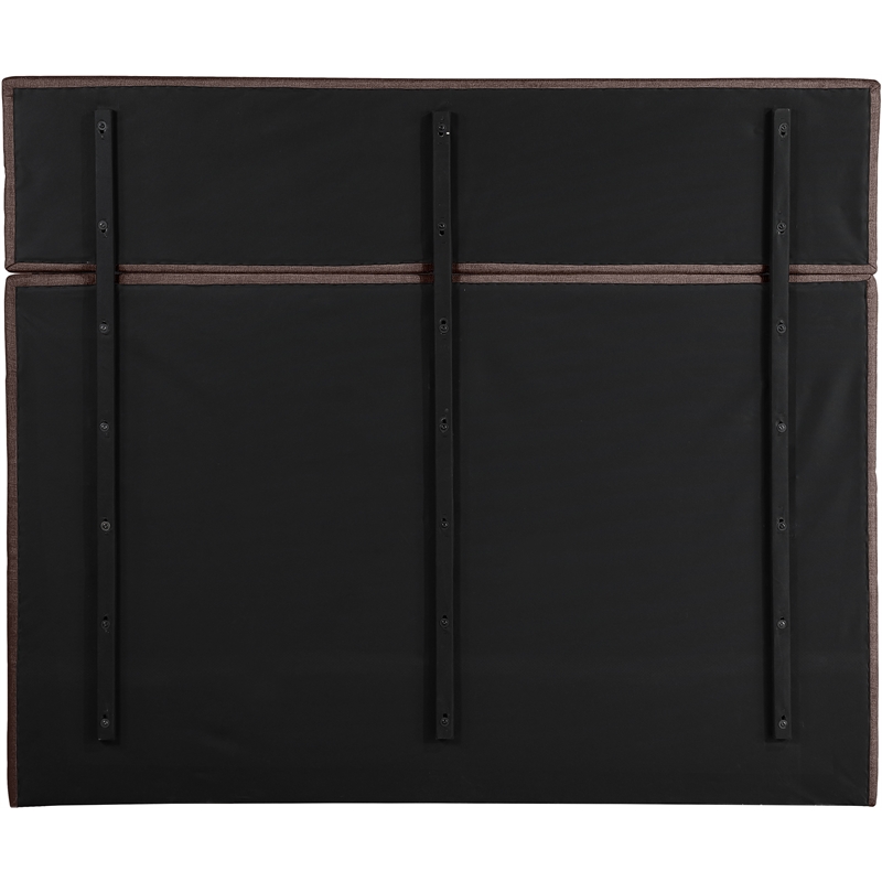 Bowery Hill Contemporary Upholstered Brown Linen Textured Fabric King Bed