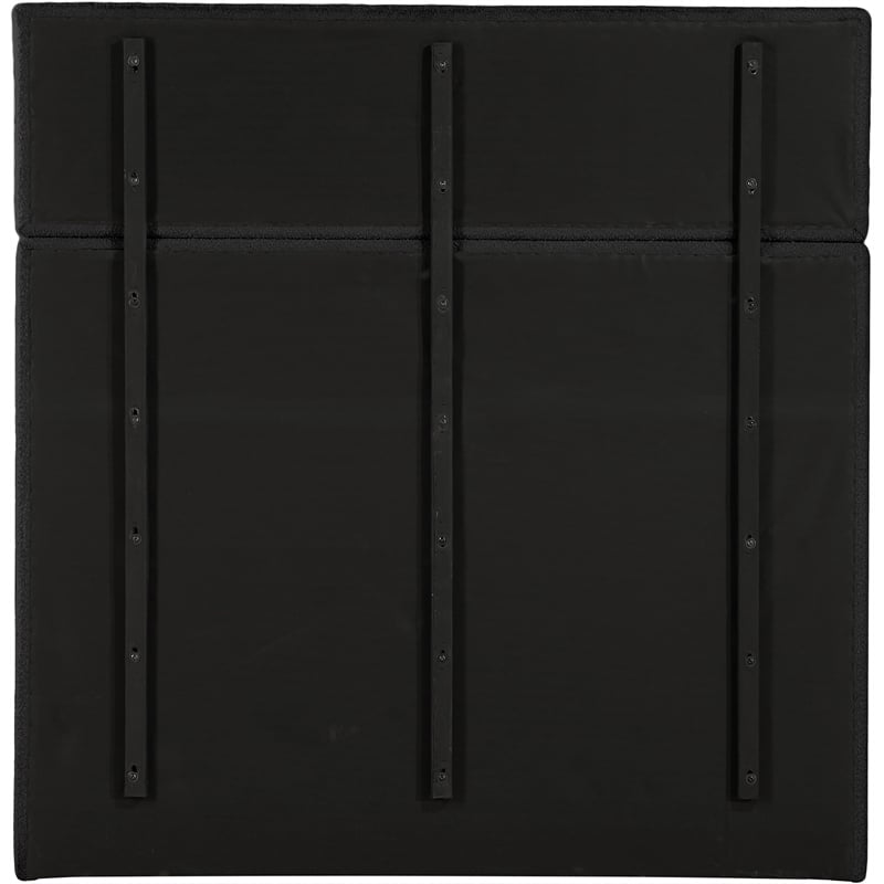 Bowery Hill Contemporary Deep Channel Tufted Rich Black Boucle Fabric Queen Bed