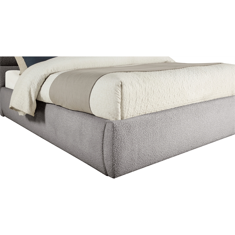 Bowery Hill Contemporary Deep Channel Tufted Rich Taupe Boucle Fabric Full Bed